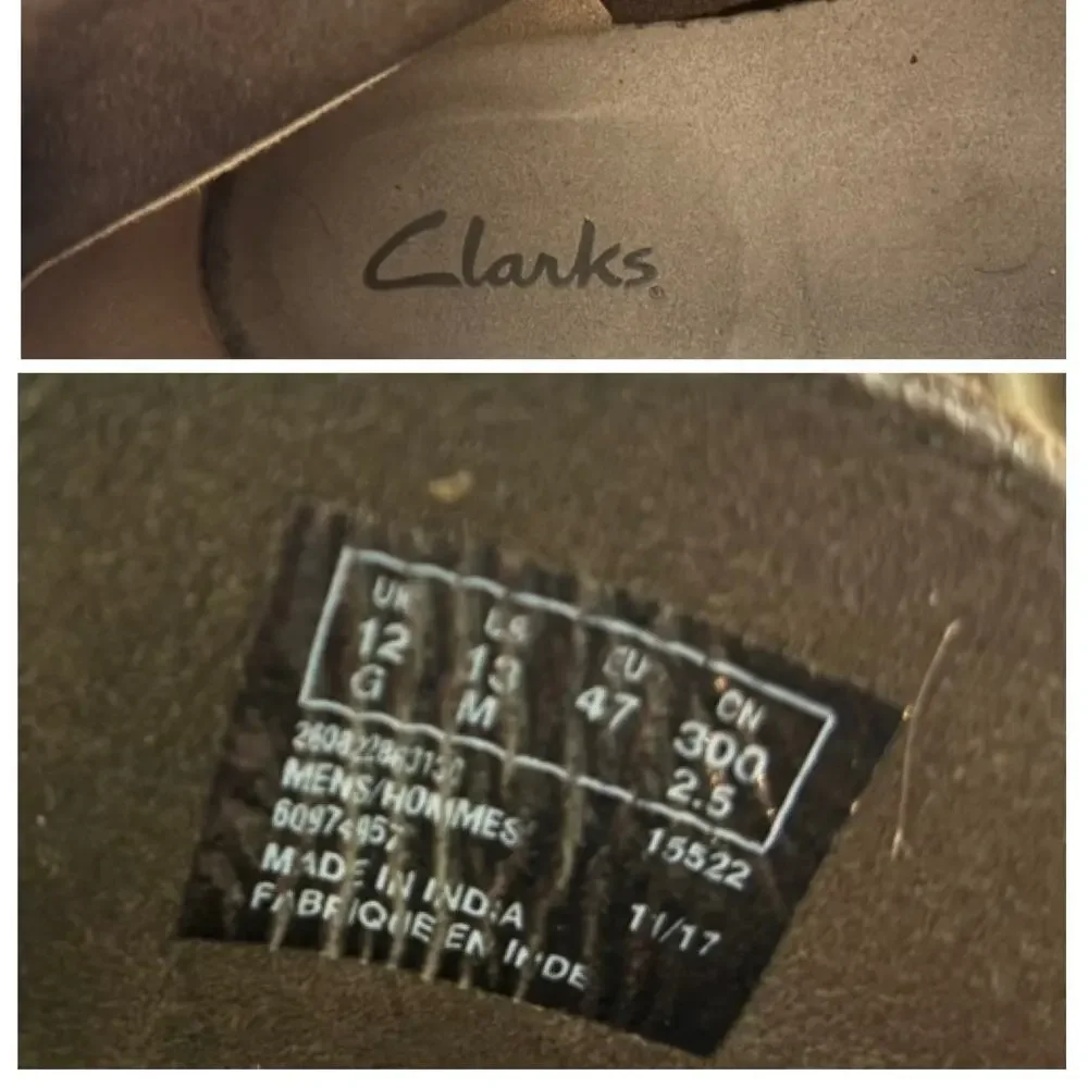Clarks Brown Leather Chukka Ankle Boots Lace-Up Desert Men’s 13